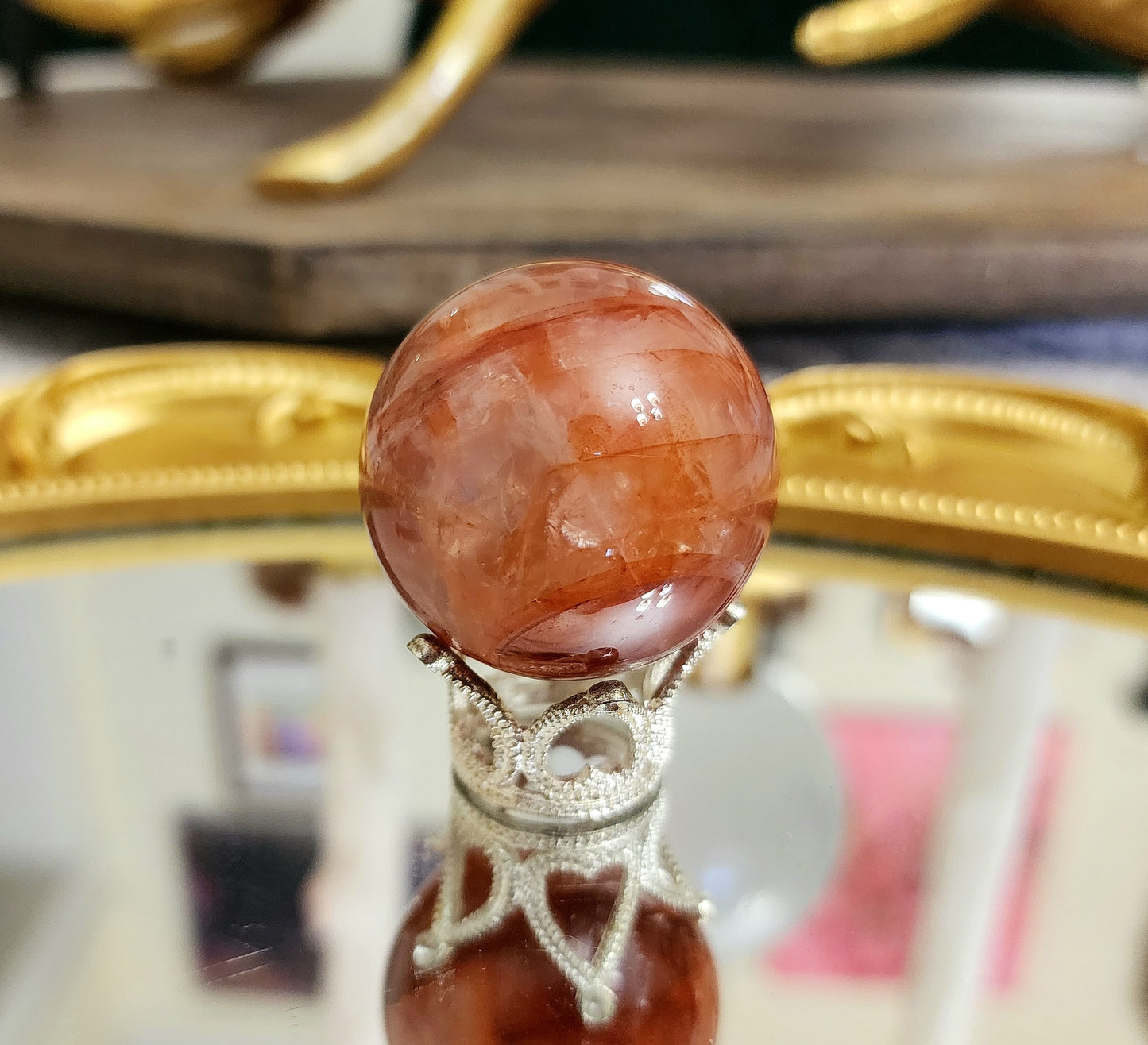 Fire Quartz Sphere on crown B