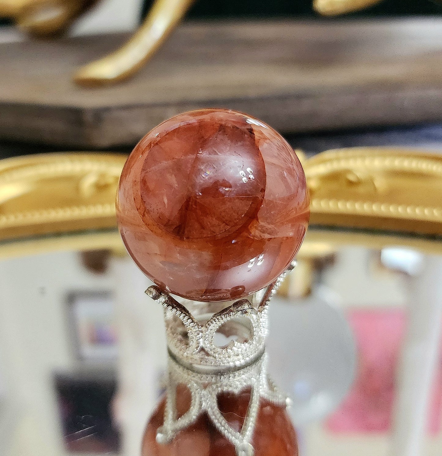Fire Quartz Sphere on crown B