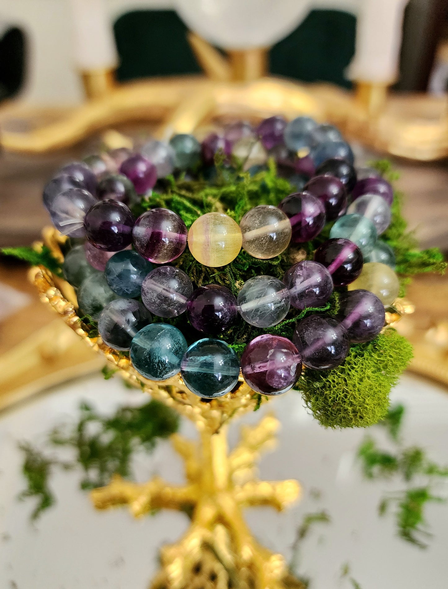 8mm Rainbow Fluorite Stretch Bracelet