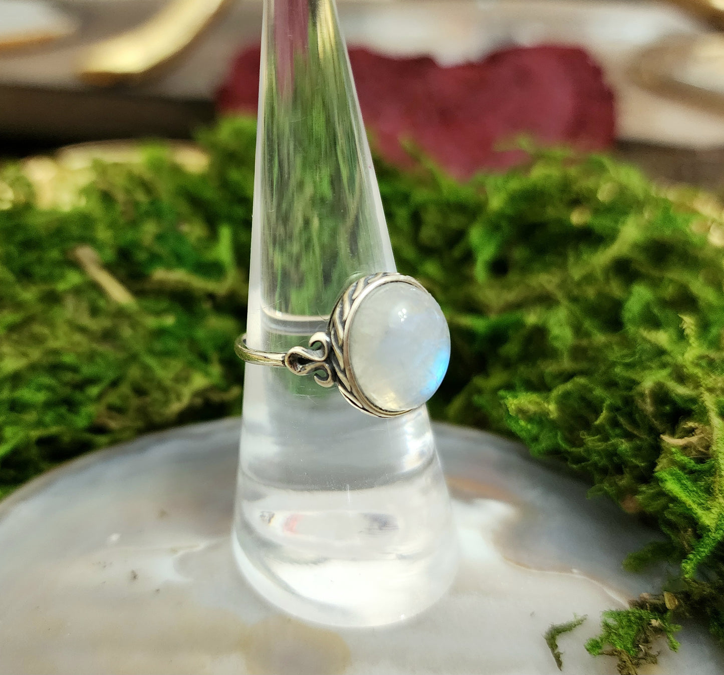Rainbow Moonstone Ring