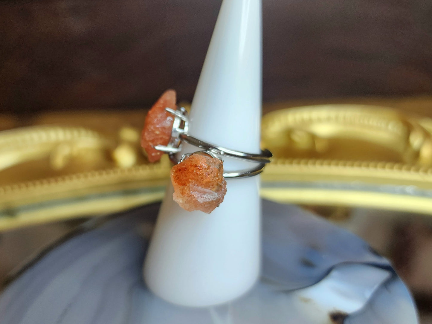 Raw Golden Sunstone Ring