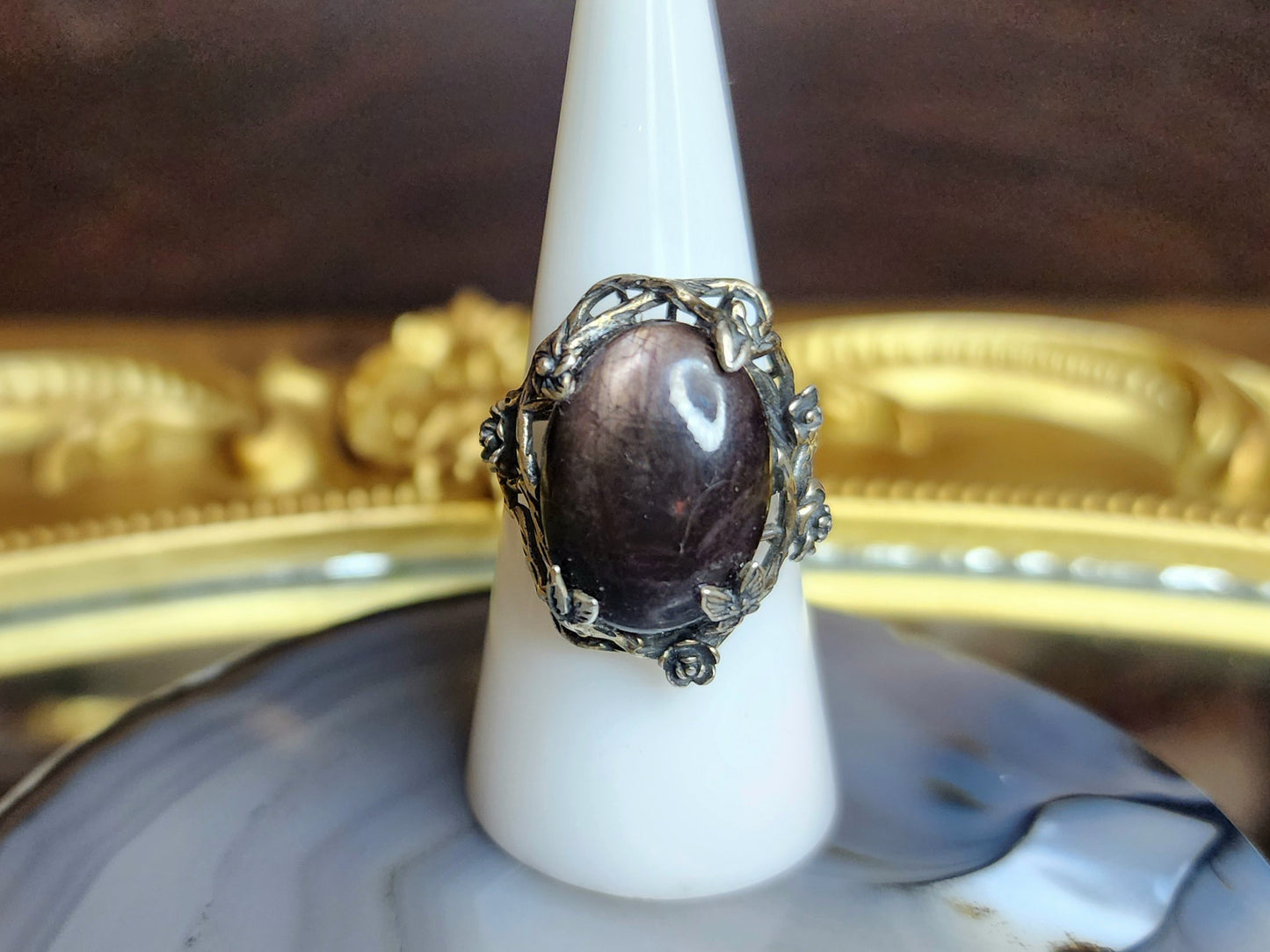 Black Sapphire Garden Ring