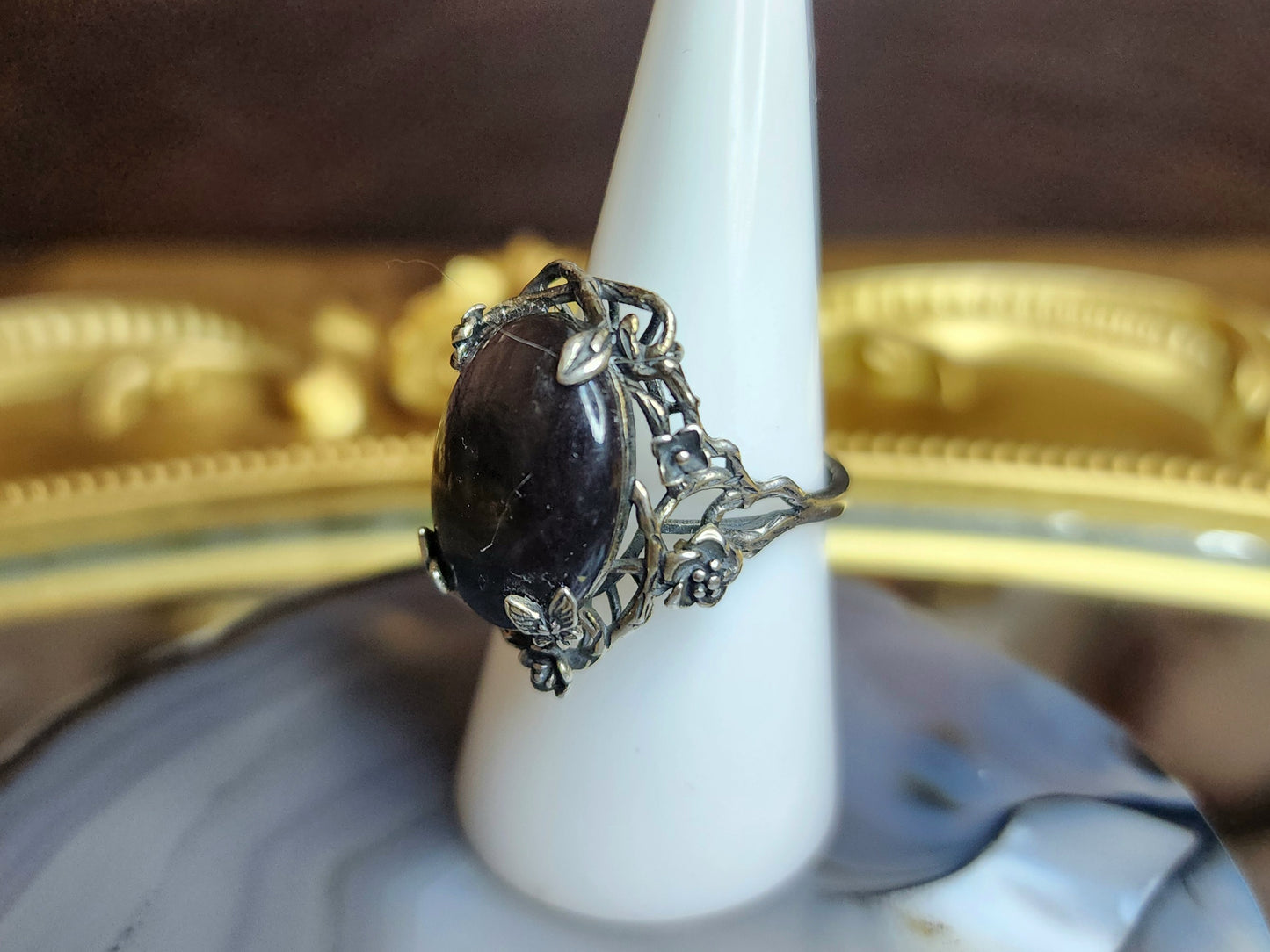 Black Sapphire Garden Ring