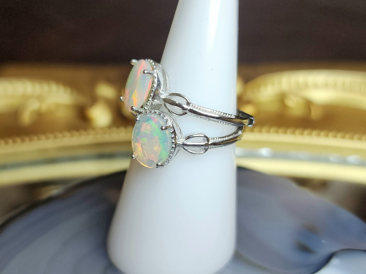 Faceted Opal Ring