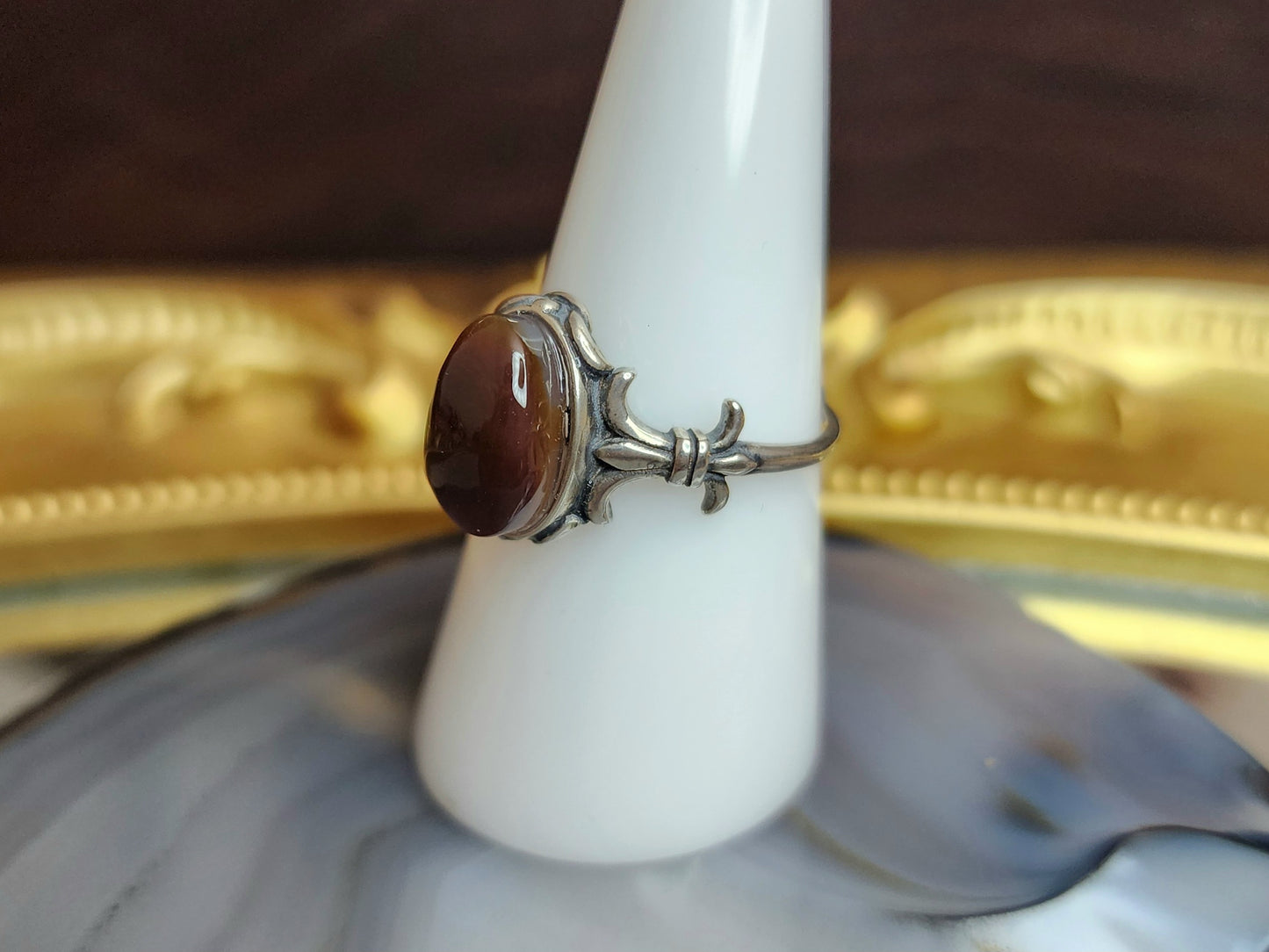 Fire Agate Oval Ring