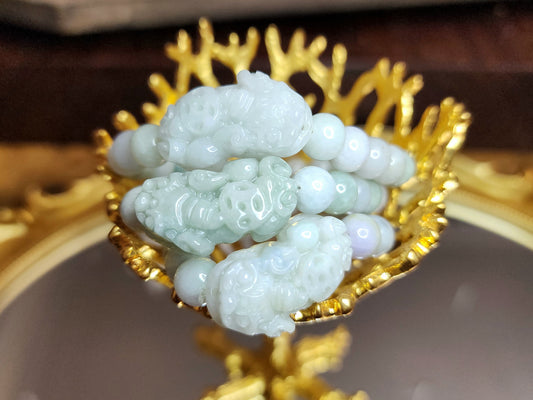 Jadeite Pixiu Stretch Bracelet