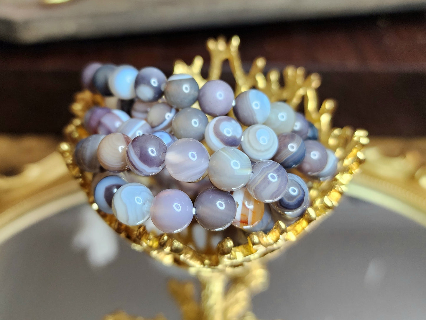 8mm Botswana Agate Stretch Bracelet