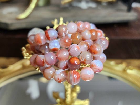 Carnelian and Clear Quartz Pixiu Stretch Bracelet