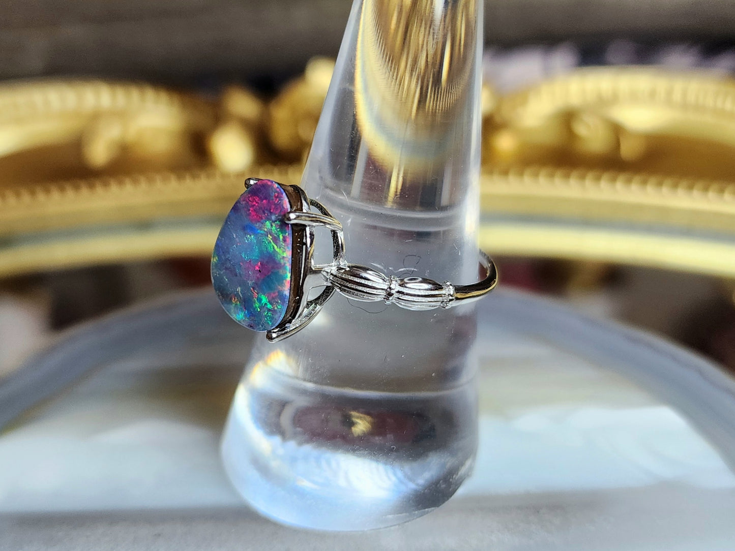 Australian Boulder Opal Ring A