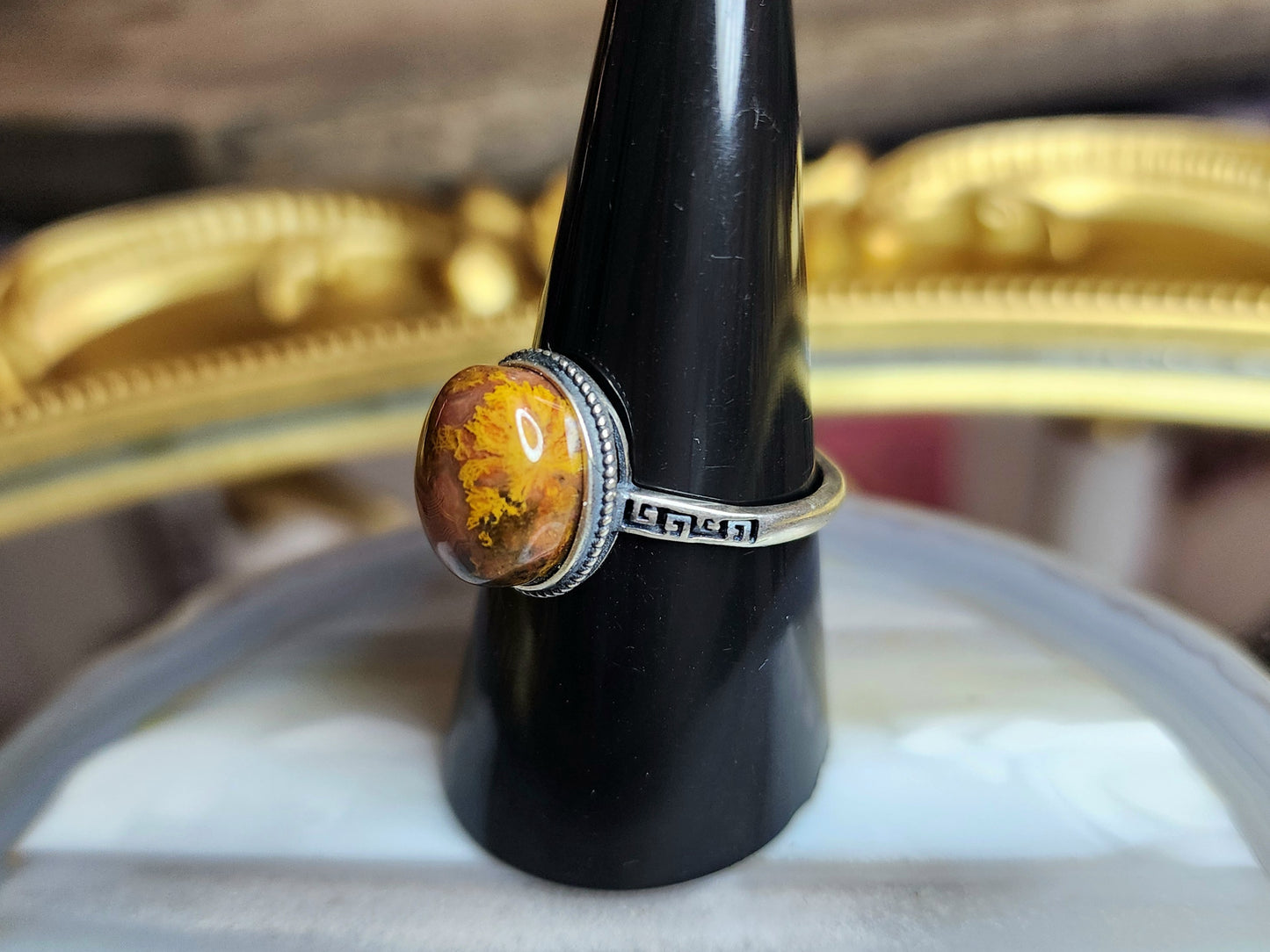 Mixed Color Agate Ring A