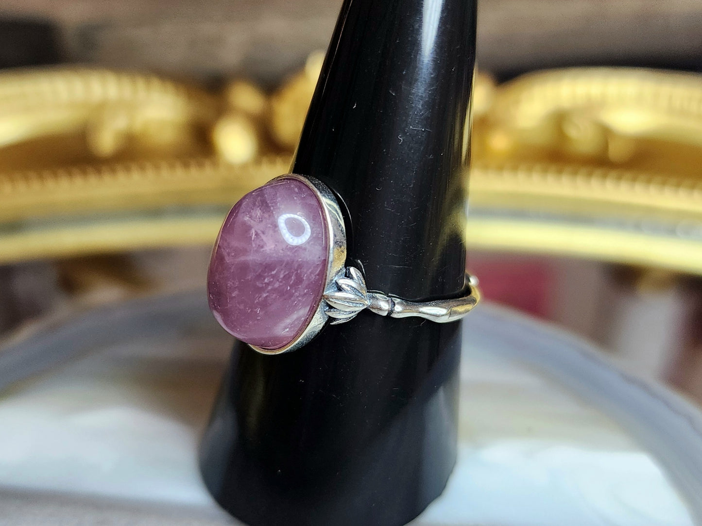 Lavender Rose Quartz Ring A