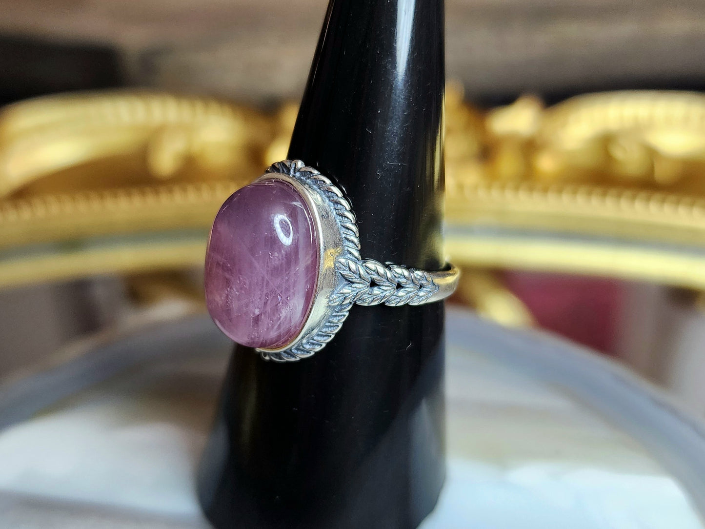 Lavender Rose Quartz Ring B
