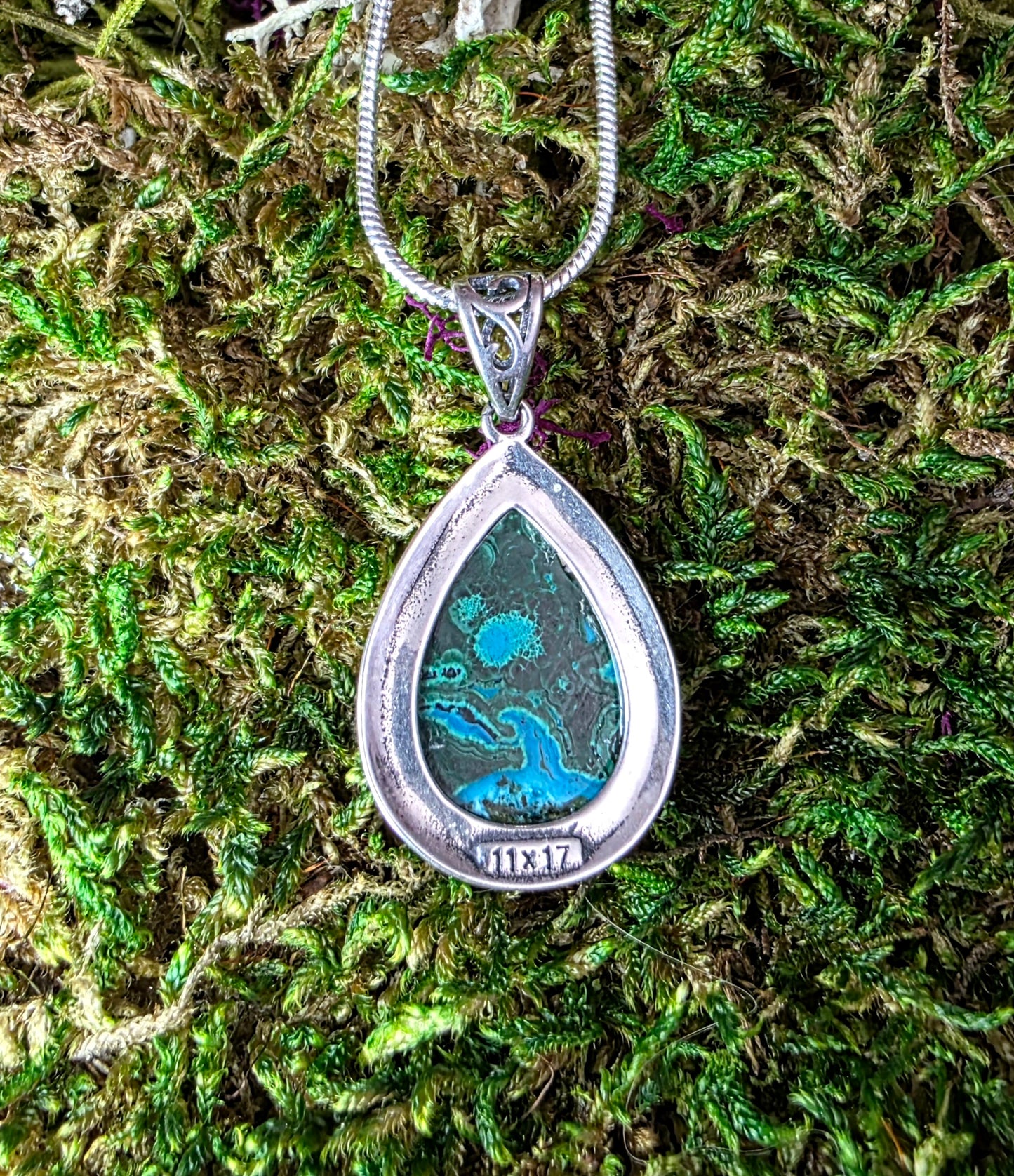 Chrysocolla Teardrop Pendant A
