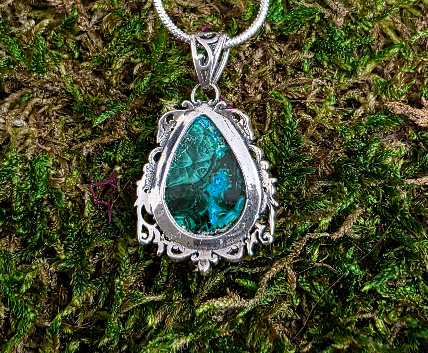 Chrysocolla Teardrop Pendant B