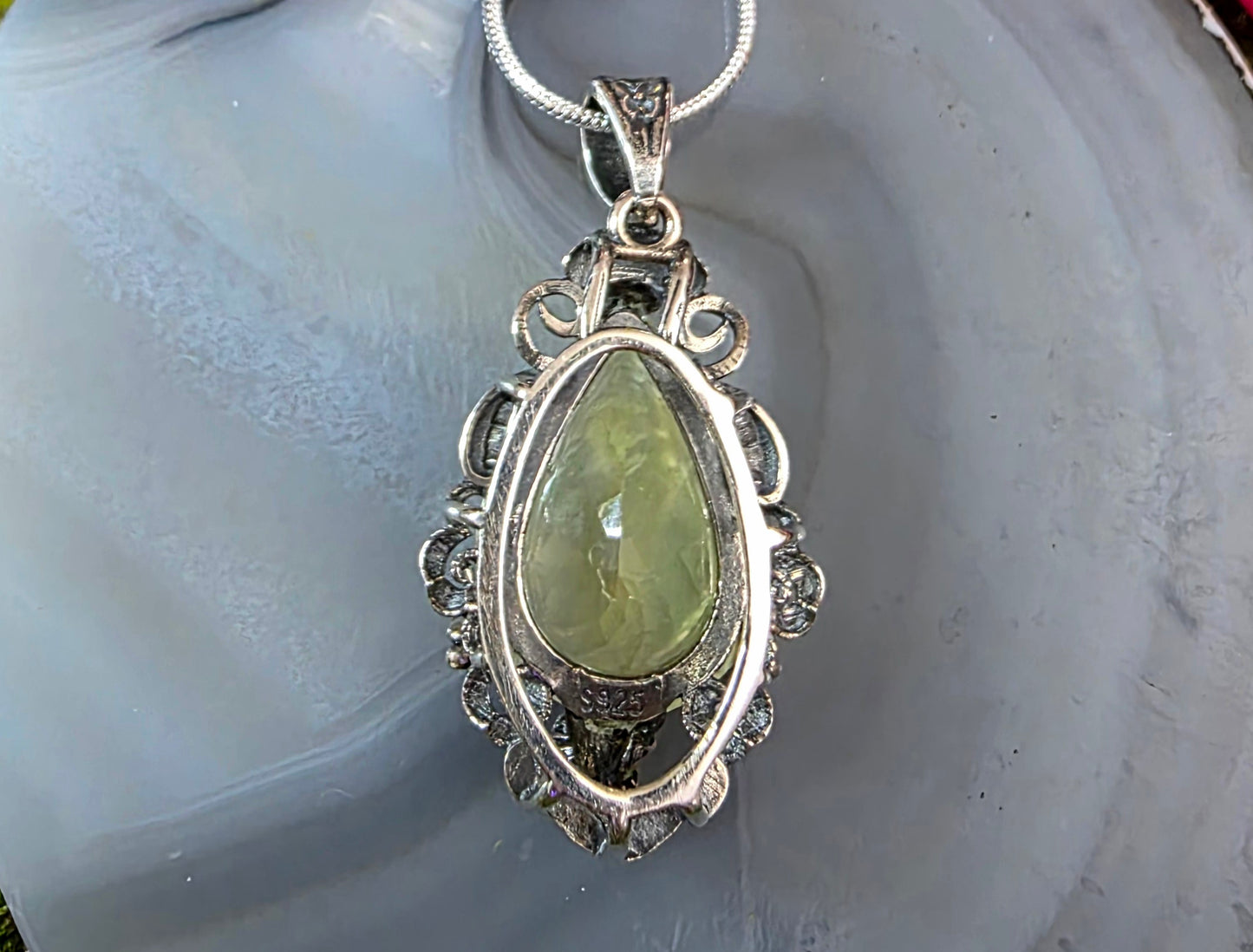 Faceted Prehnite Pendant