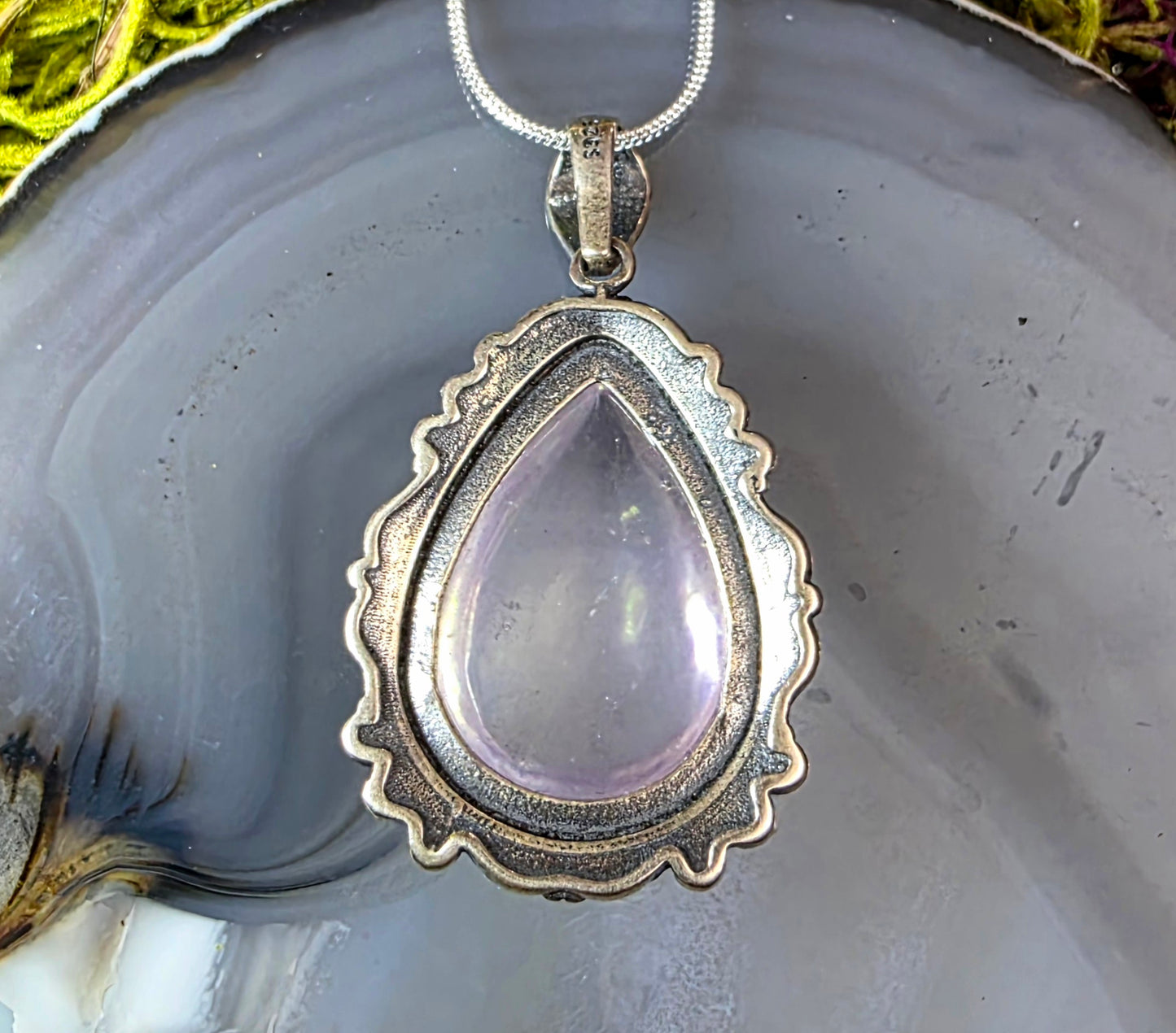 Green Flash Pink Morganite Pendant A