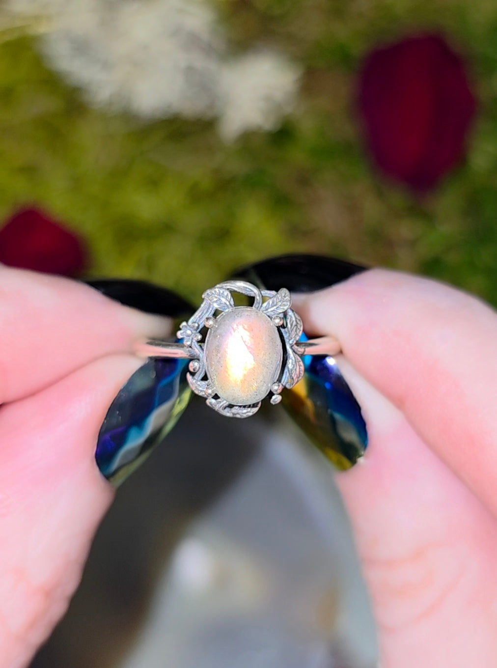 Sunset Flash Labradorite Ring