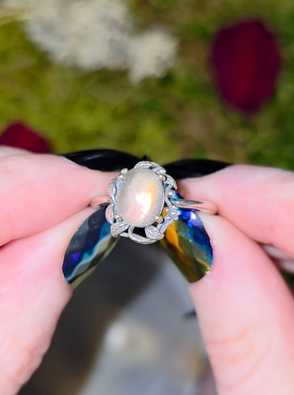 Sunset Flash Labradorite Ring