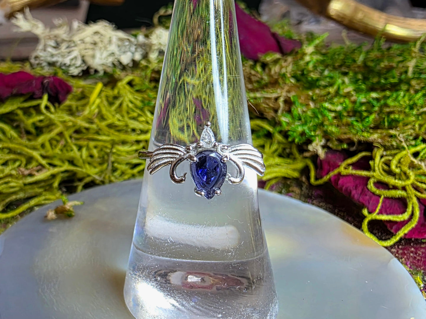 Faceted Iolite Ring