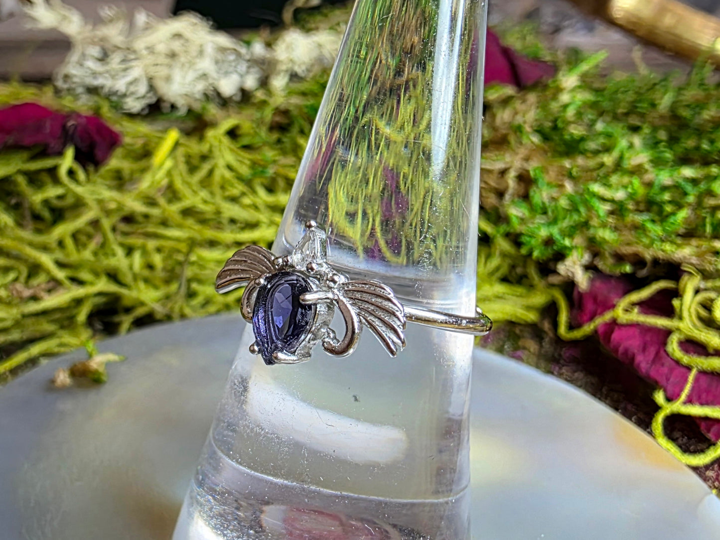 Faceted Iolite Ring