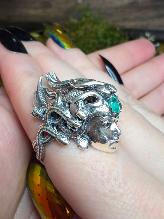 Emerald Medusa Ring