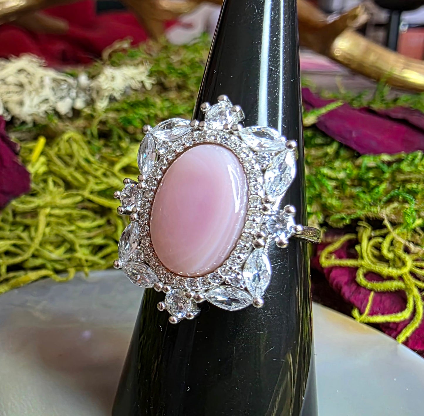 Pink Shell Picture Frame Ring