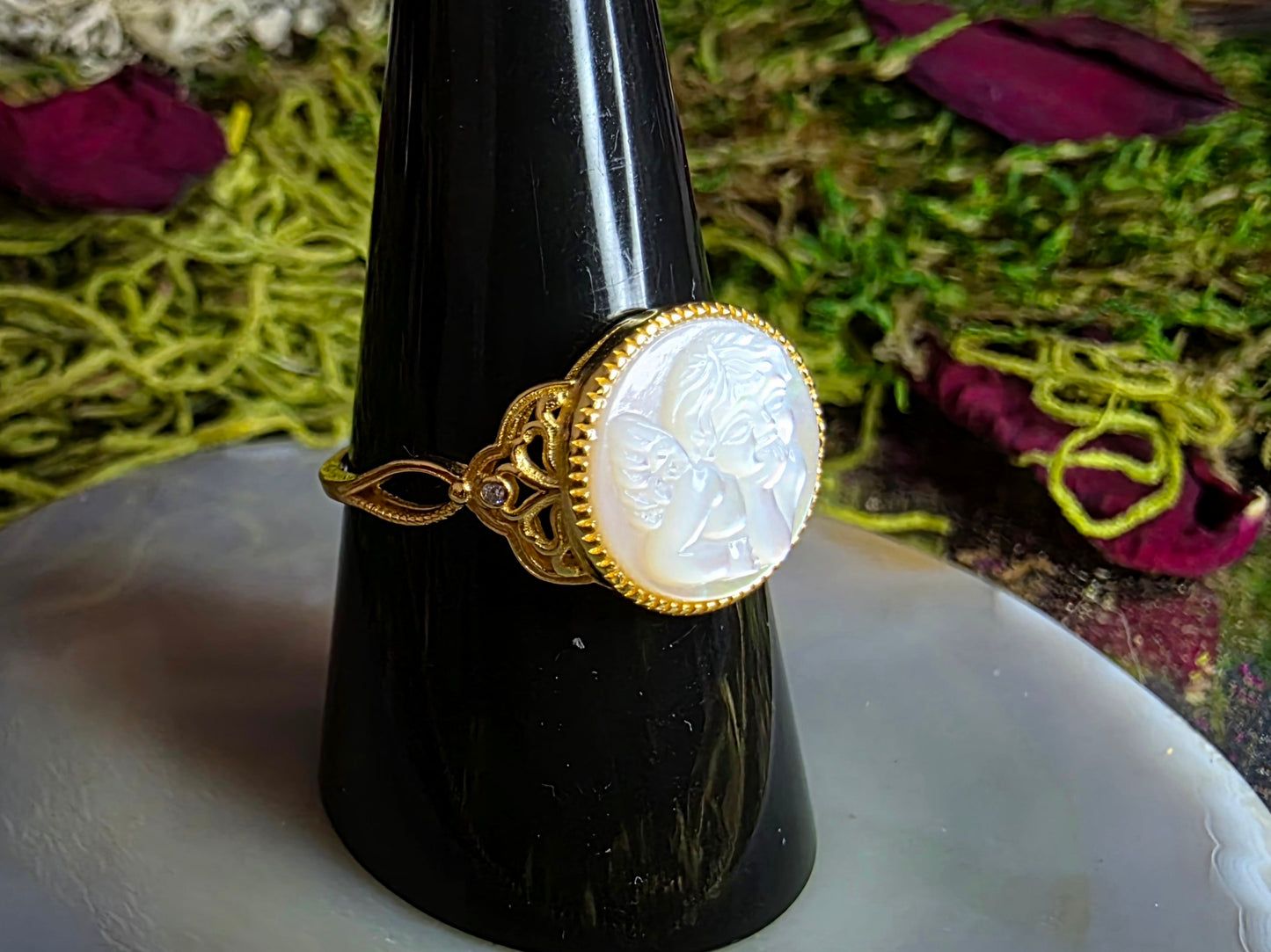 Angel Baby White Shell Ring B