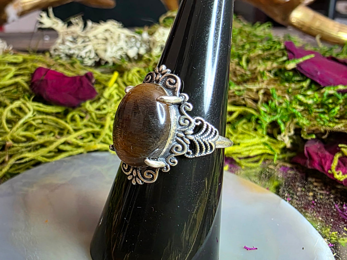 Black Sunstone Ring
