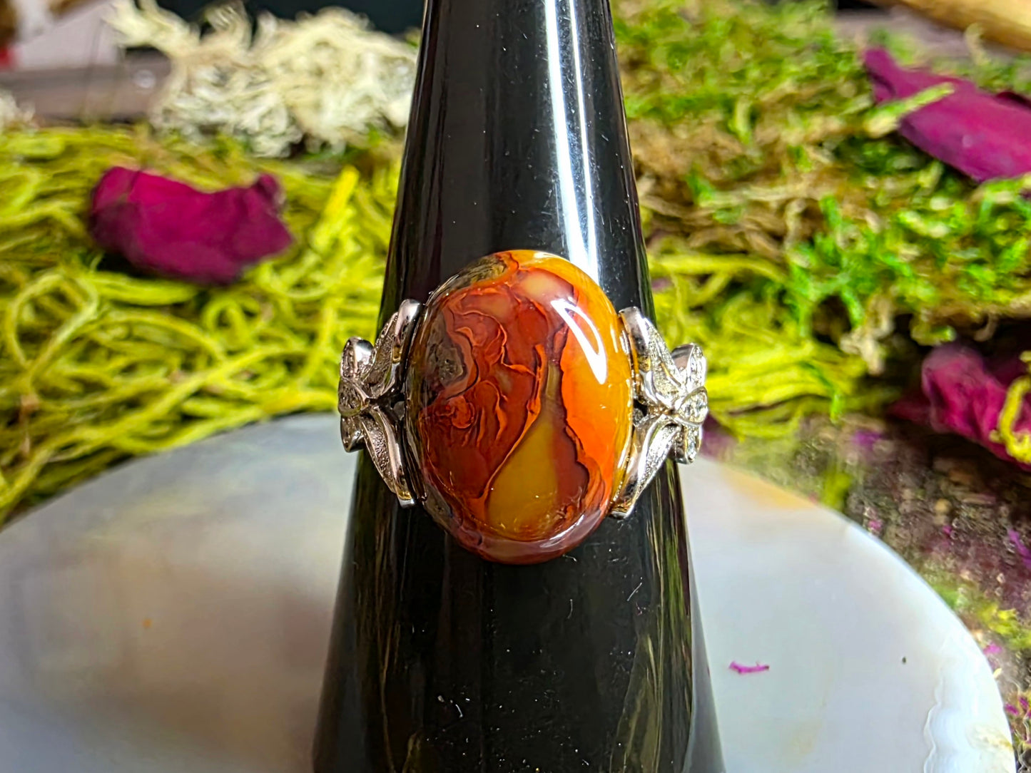 Mixed Color Agate Ring C