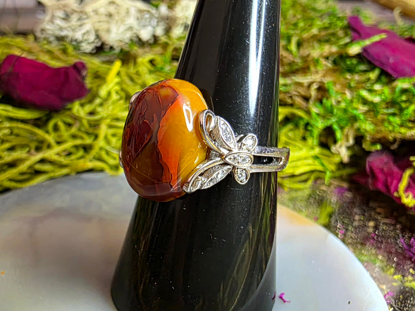 Mixed Color Agate Ring C