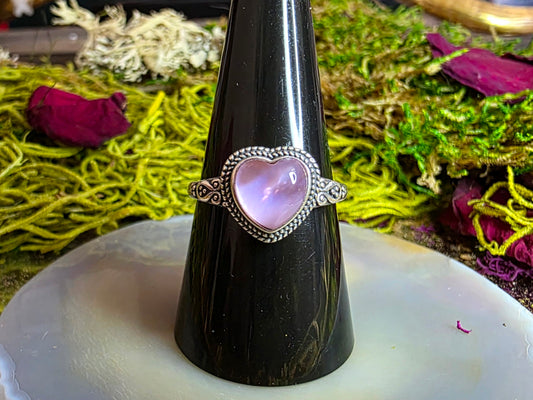 Pink Shell Heart Ring