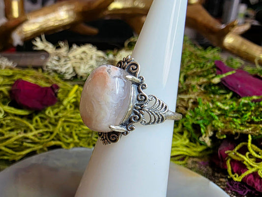 Flower Agate Ring
