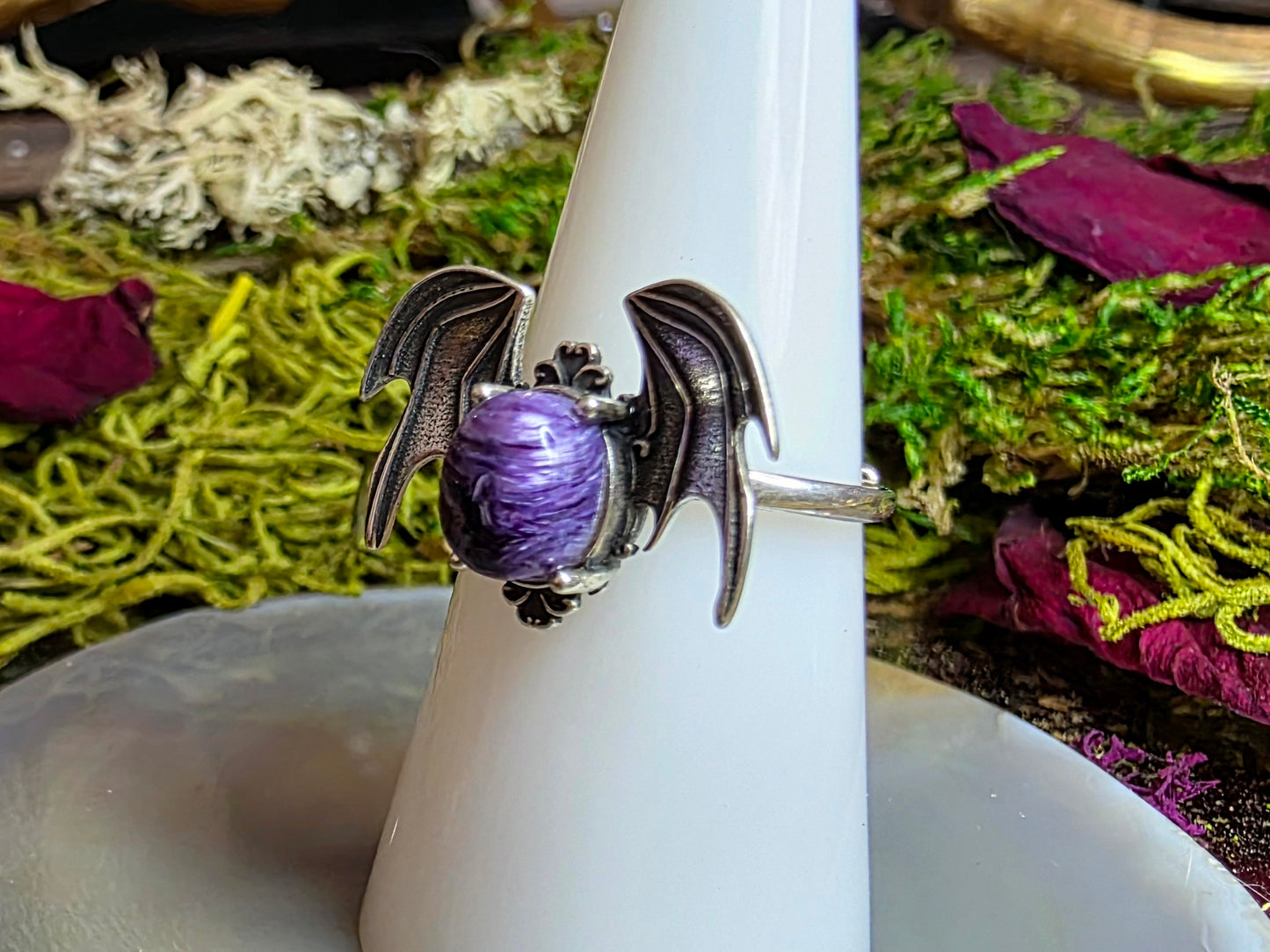 Charoite Bat Ring