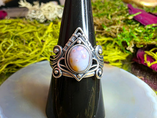 Orbicular Sea Jasper Wrap Ring B