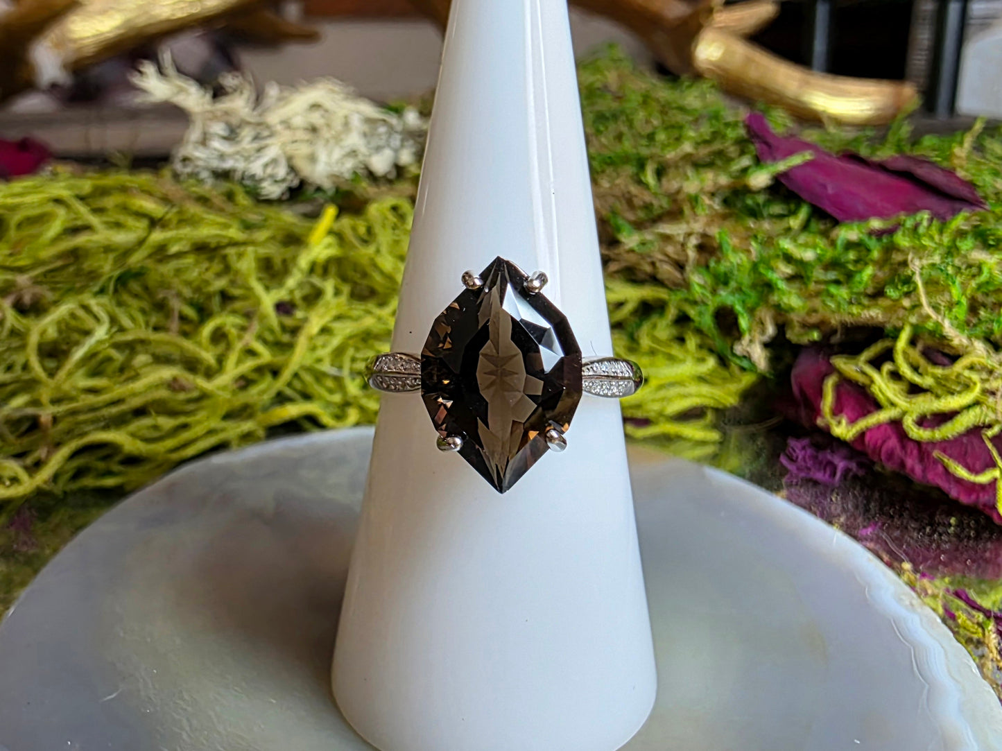 Smokey Quartz Eye Ring A