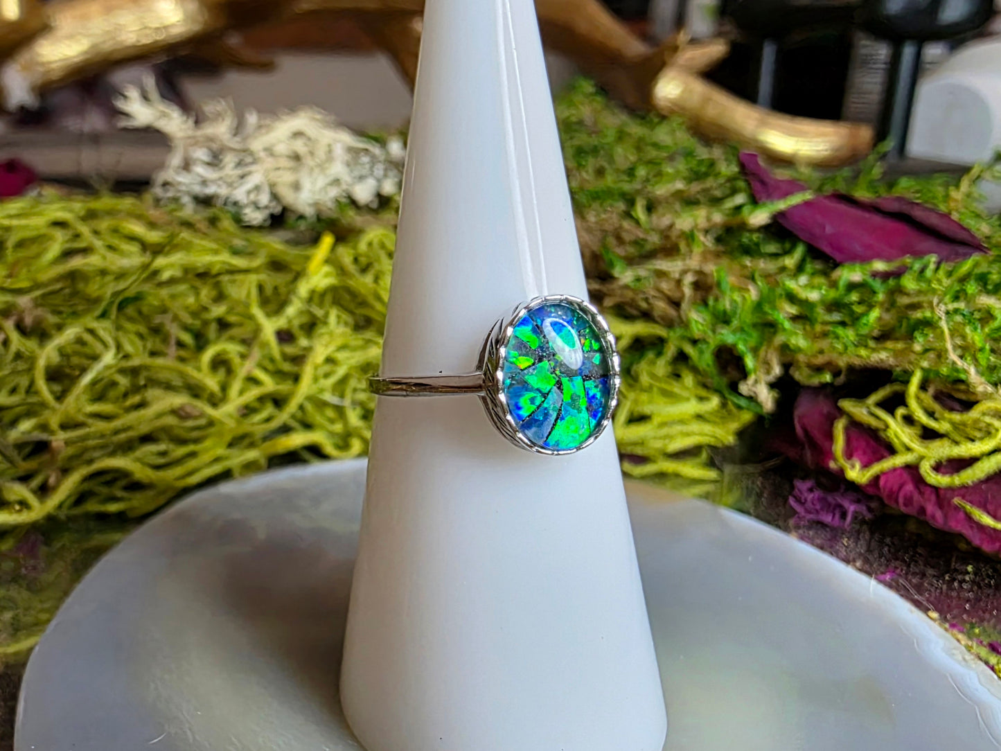 Ammolite Chips Ring A
