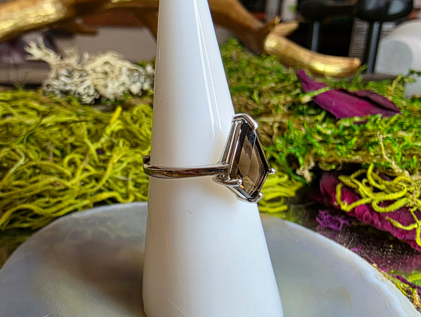 Smokey Quartz Kite Ring