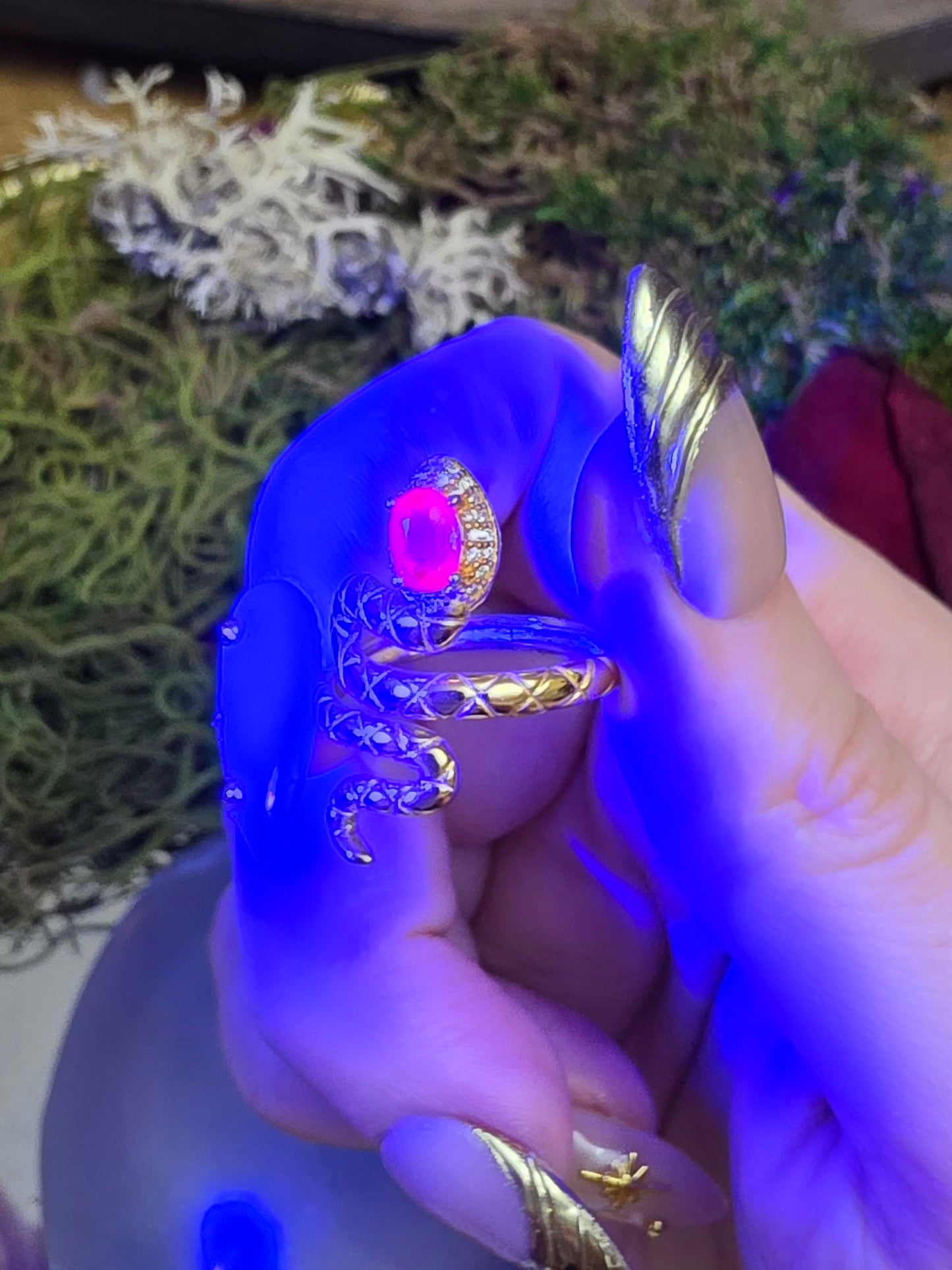 Pink Sapphire Snake Ring