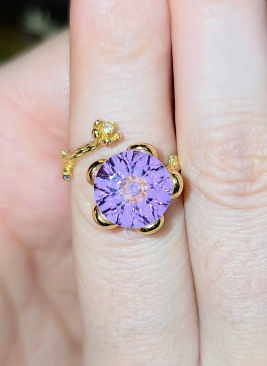 Amethyst Flower Ring