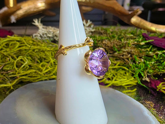 Amethyst Flower Ring