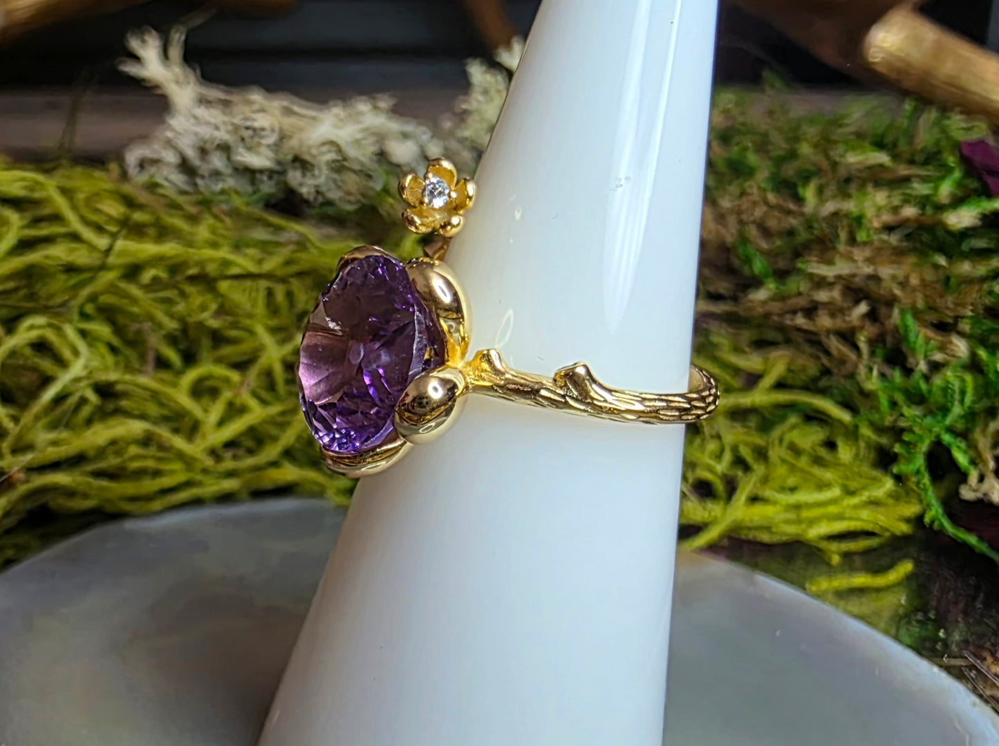 Amethyst Flower Ring