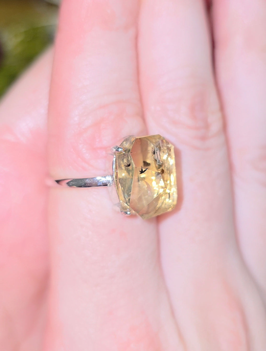 Citrine with Hollandite Ring