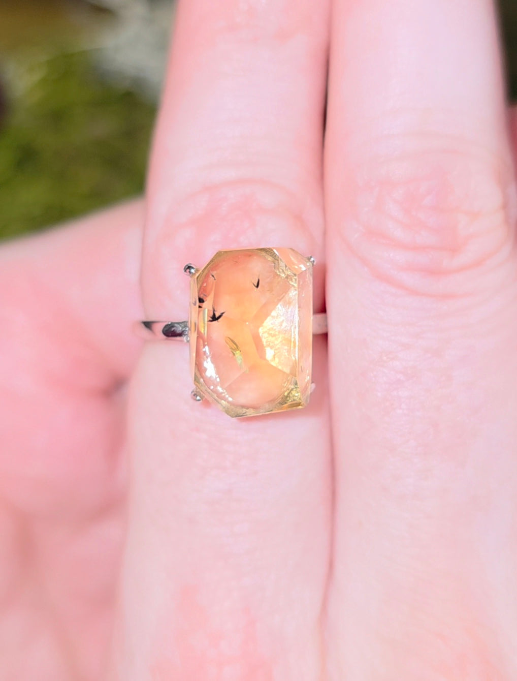 Citrine with Hollandite Ring