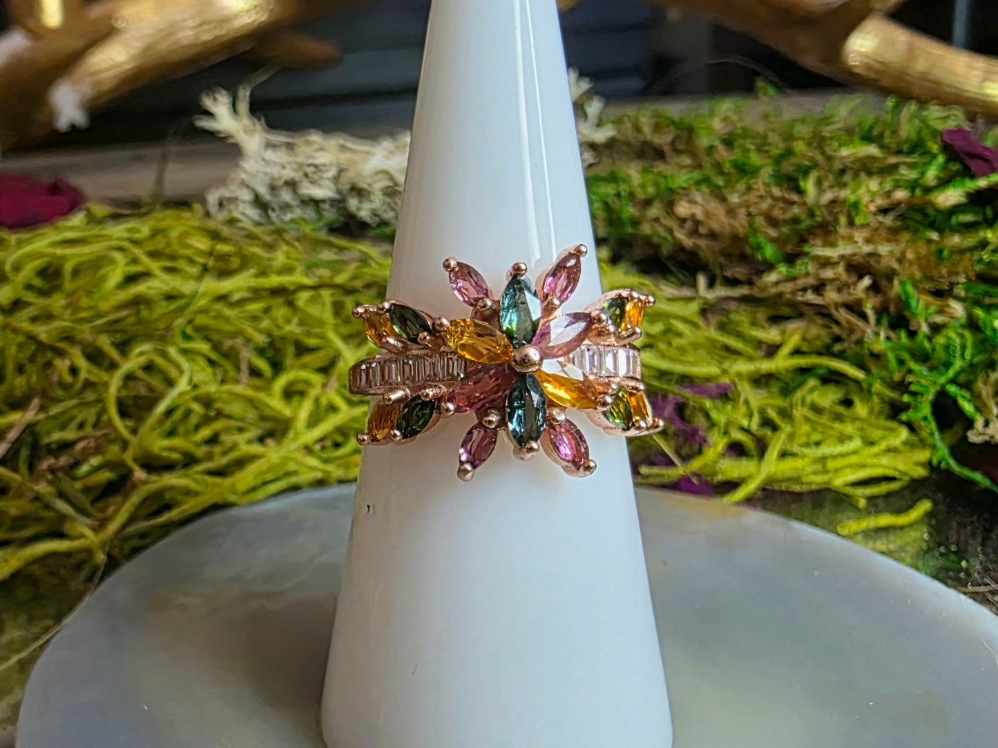 Multicolor Tourmaline Rose Gold Ring