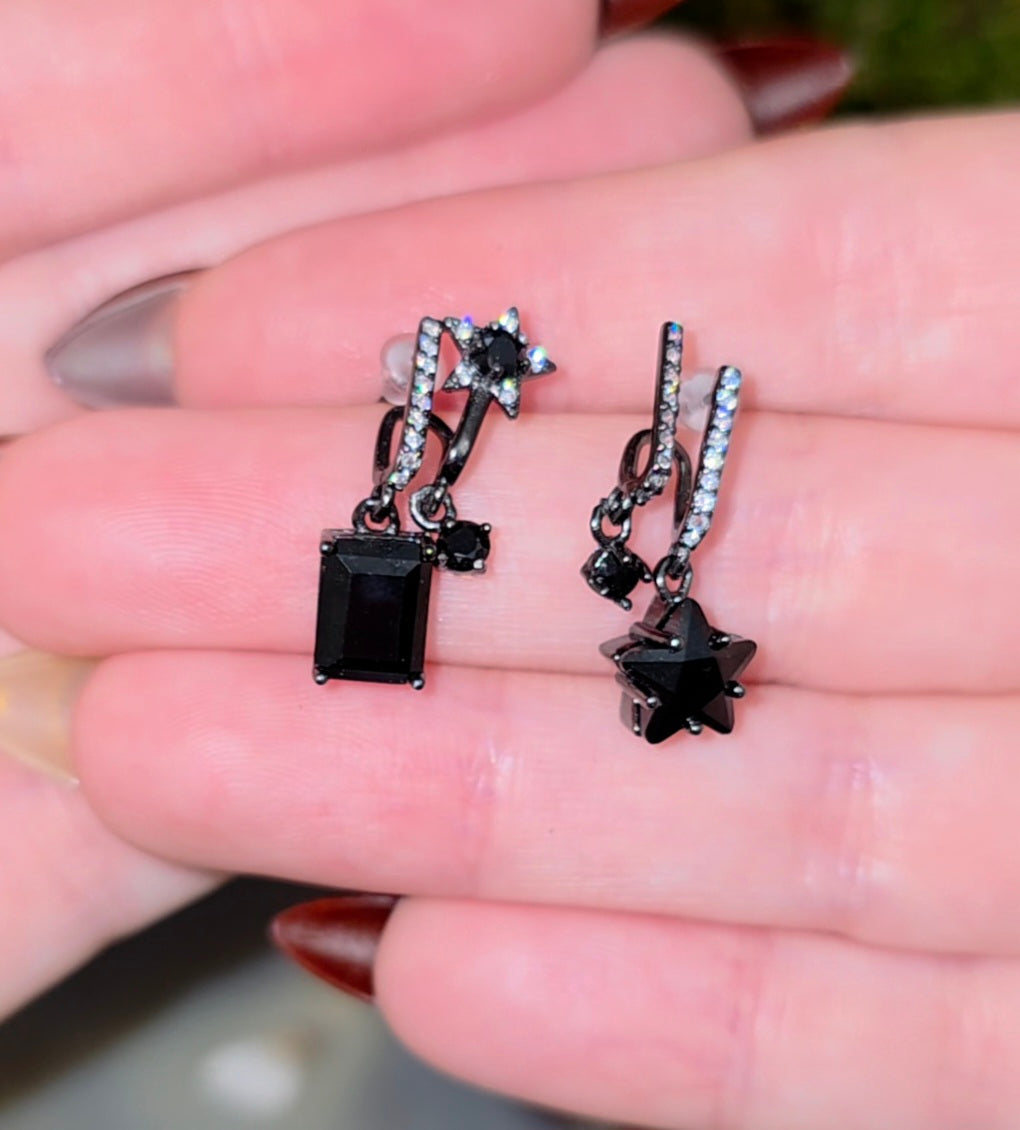 Black Spinel A/B Earrings