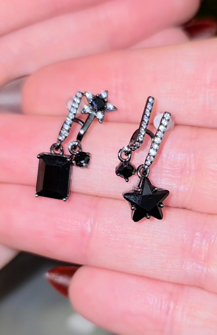 Black Spinel A/B Earrings