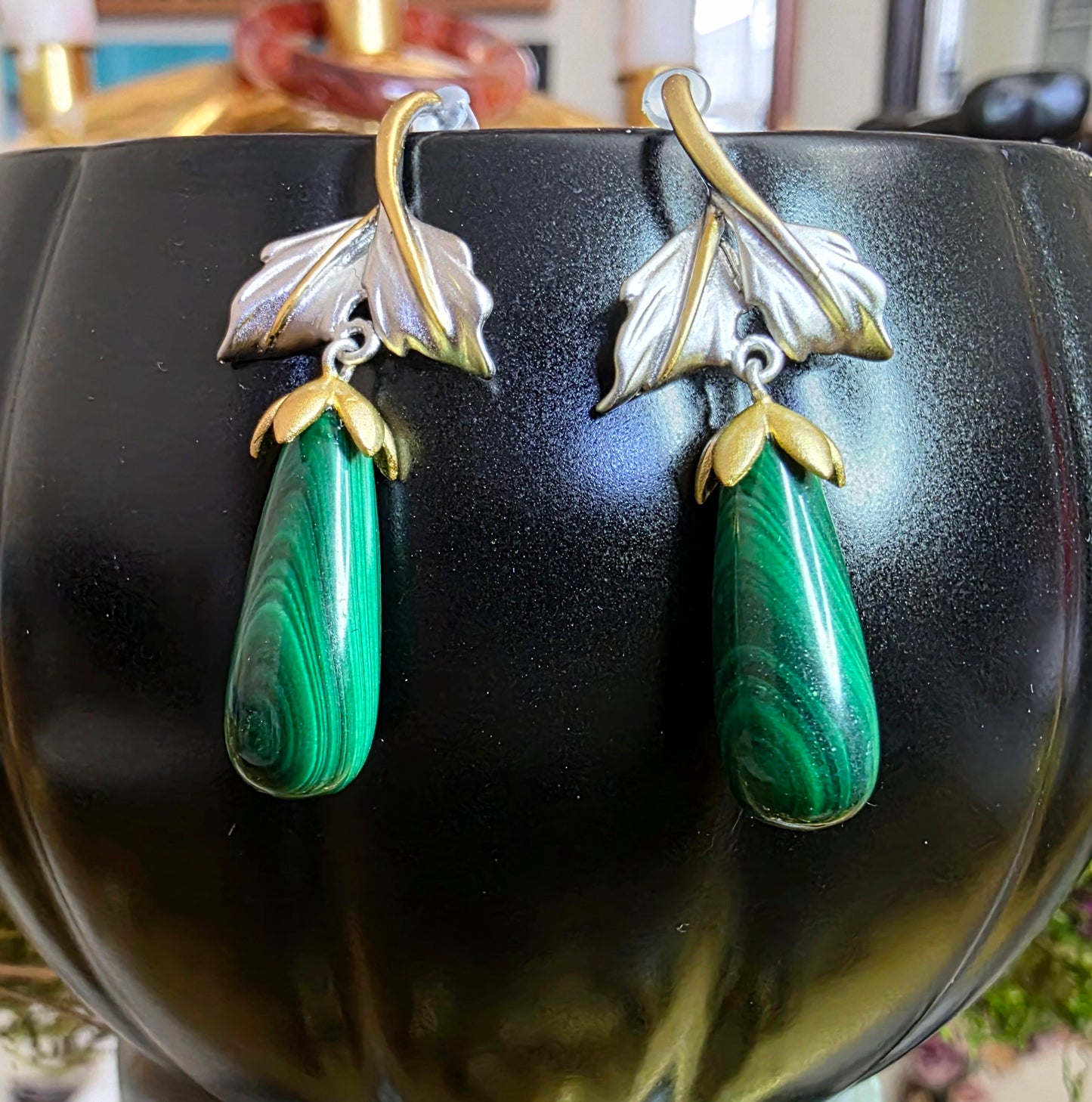Malachite Drop Earrings