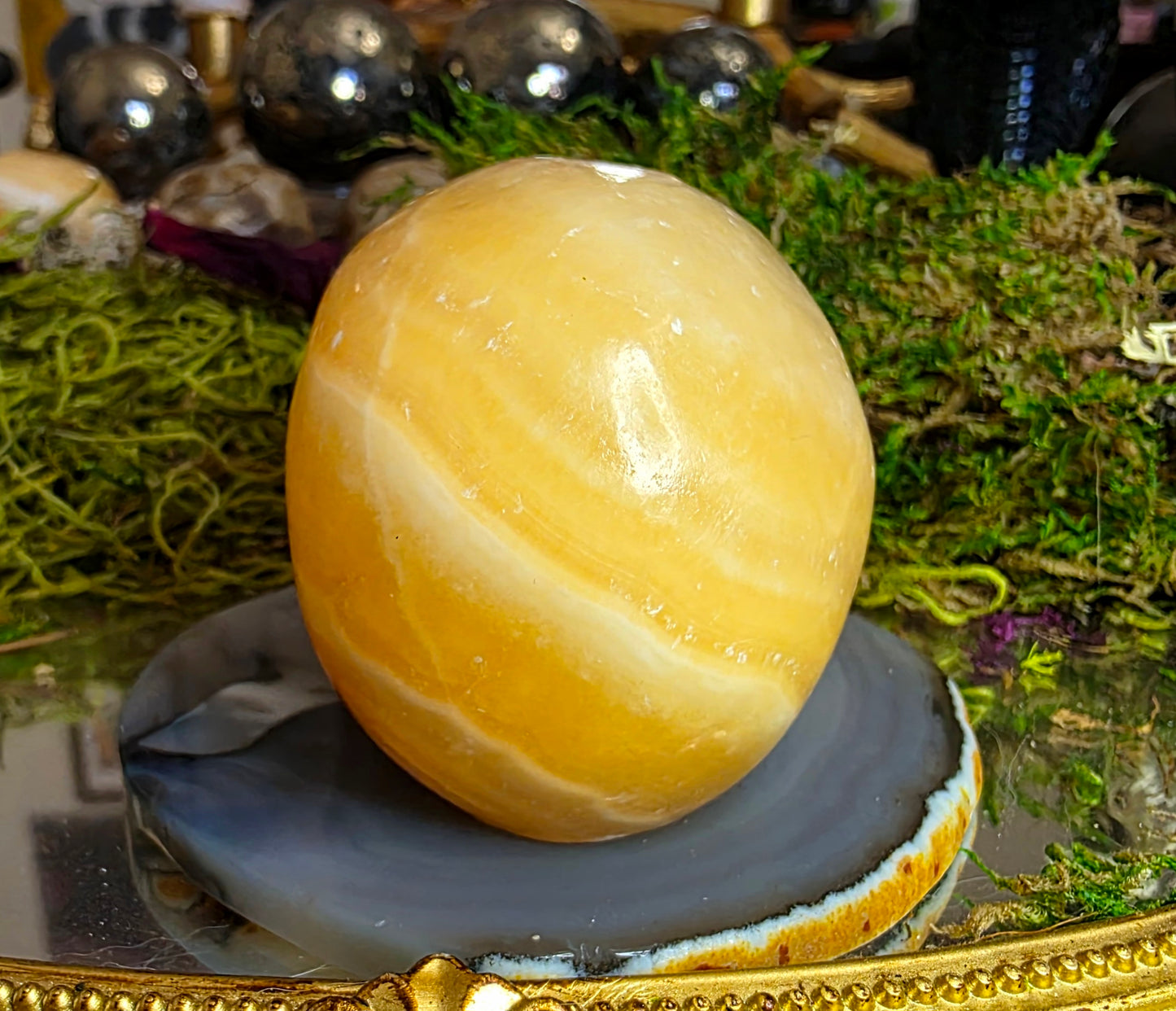 Orange Calcite Skull B