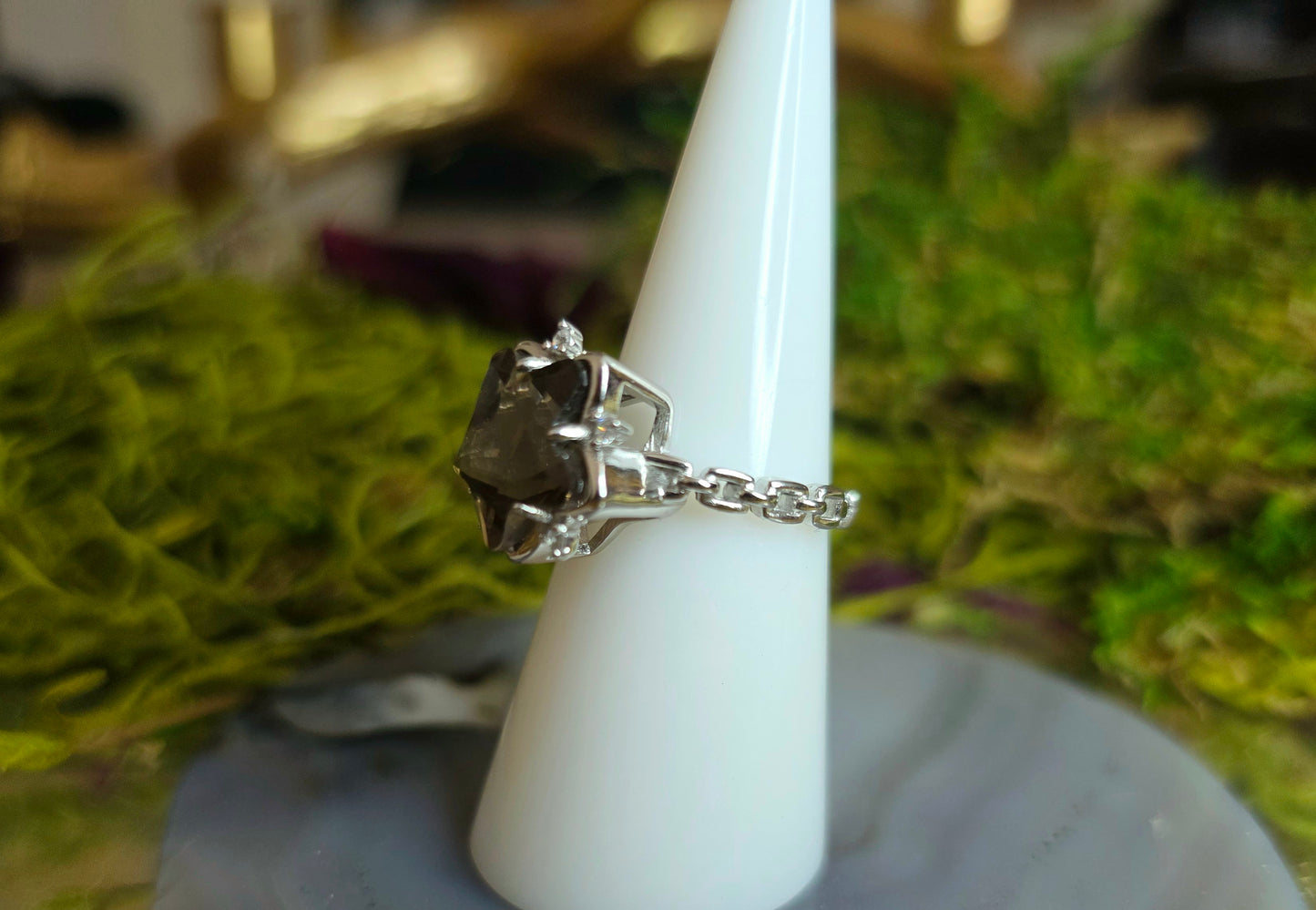 Smokey Quartz Star Ring