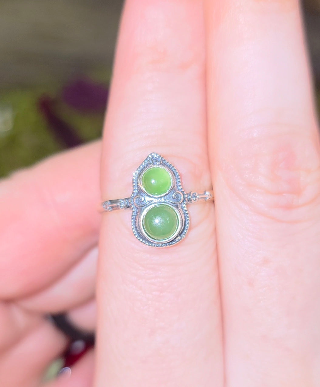 Green Jadeite Gourd Ring